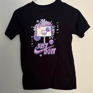 Nike Kids Black Tee with Colorful Graphic